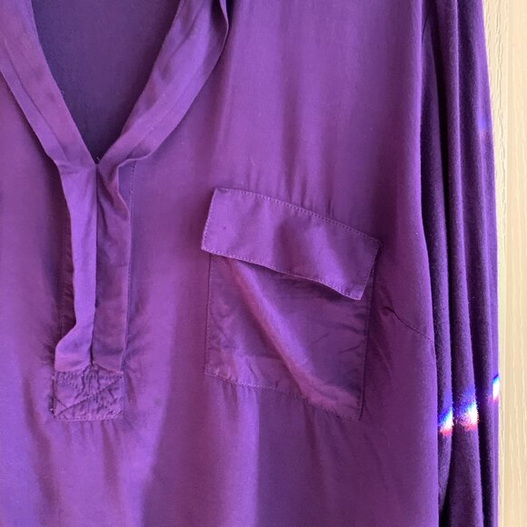 Purple Comfy Soft V-Neck Blouse – Large – Work to Weekend - Picture 3 of 8